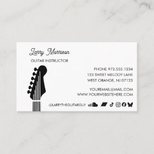 Electric Guitar Lessons Musician Music Teacher Business Card