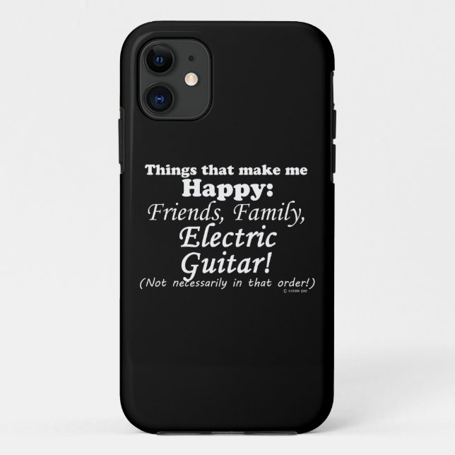 Electric Guitar Makes Me Happy Case-Mate iPhone Case (Back)