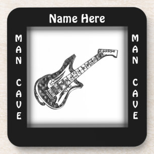 Electric Guitar Man Cave Custom Coaster