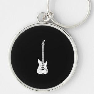 Electric Guitar Med Guitarist Musician Player Key Ring