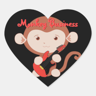 Electric Guitar Monkey Stickers