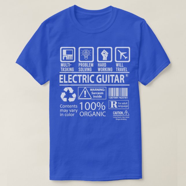 Electric Guitar MultiTasking Certified Job Gift It T-Shirt (Design Front)