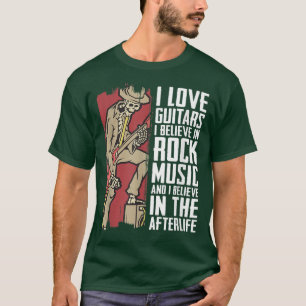 Electric Guitar Music AfterlifeEGuitar Skeleton Ro T-Shirt
