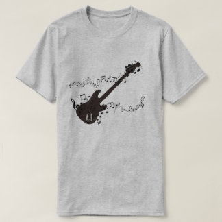 Electric Guitar & Music Notes Personalised Gift T-Shirt