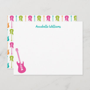 Electric Guitar Musical  Note Card