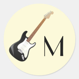 Electric Guitar Musician Music Teacher Classic Round Sticker