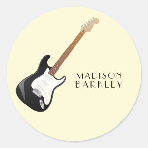 Electric Guitar Musician Music Teacher Classic Round Sticker