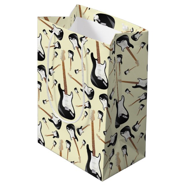 Electric Guitar Musician Music Teacher Medium Gift Bag (Back Angled)