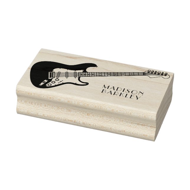 Electric Guitar Musician Music Teacher Rubber Stamp (Stamp)