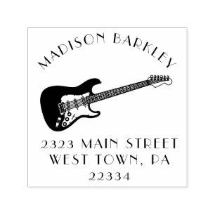 Electric Guitar Musician Music Teacher Self-inking Stamp