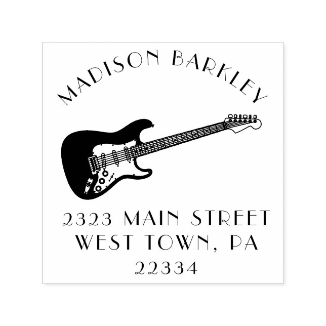Electric Guitar Musician Music Teacher Self-inking Stamp (Design)