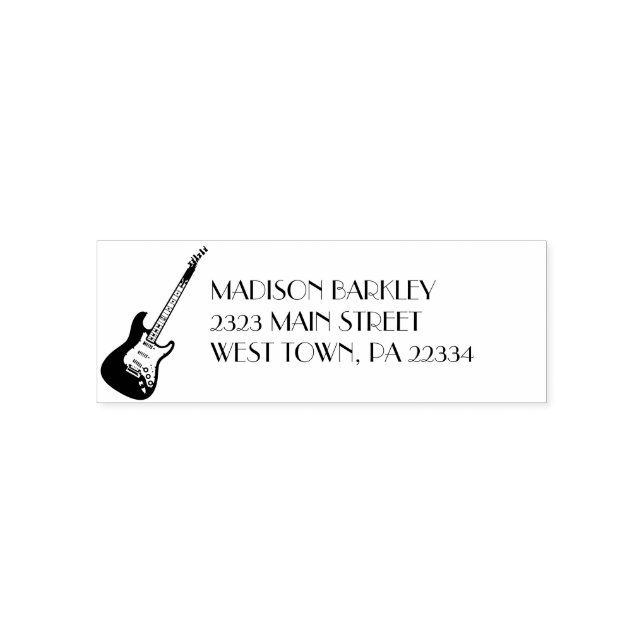 Electric Guitar Musician Music Teacher Self-inking Stamp (Design)