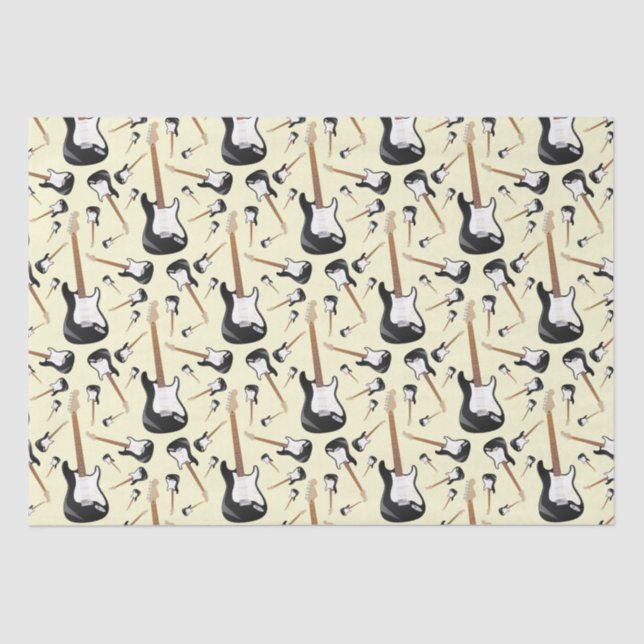 Electric Guitar Musician Music Teacher Tissue Paper (Front)