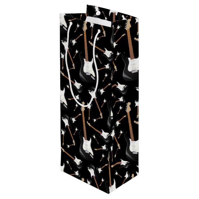 Electric Guitar Musician Music Teacher Wine Gift Bag (Back Angled)