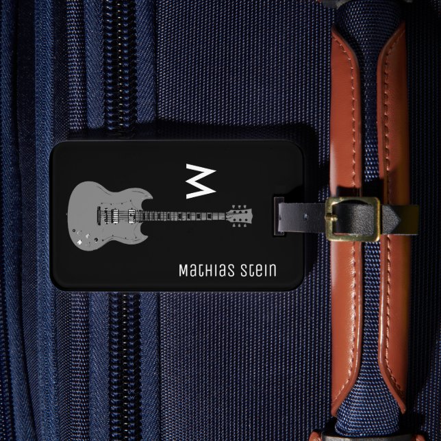 Electric Guitar, musician traveller Luggage Tag (Front Insitu 4)