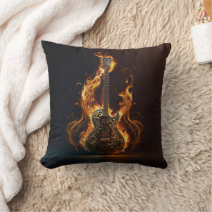 Electric guitar on fire cushion