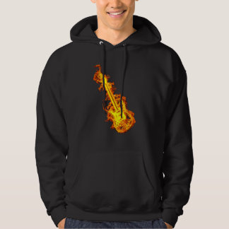 Electric Guitar On Fire Rock Guitar Hoodie