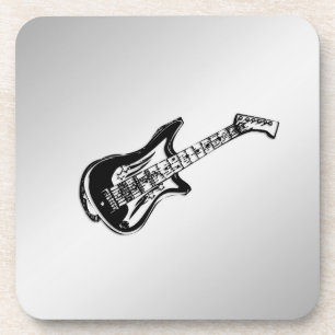 Electric Guitar on Silver Coaster