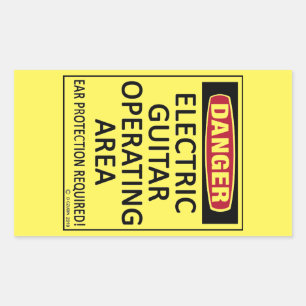 Electric Guitar Operating Area Rectangular Sticker