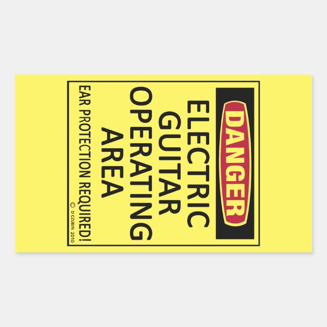 Electric Guitar Operating Area Rectangular Sticker (Front)