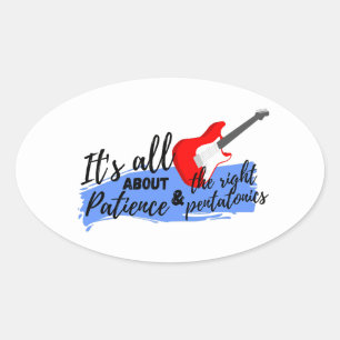 Electric guitar oval sticker