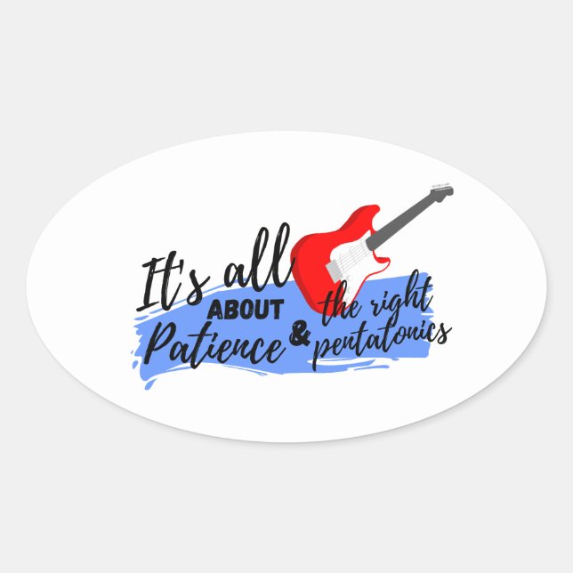 Electric guitar oval sticker (Front)