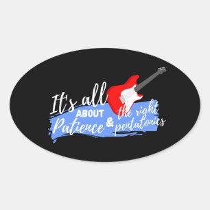 Electric guitar oval sticker