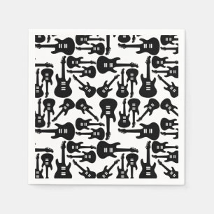 Electric Guitar Pattern Music Themed CUSTOM COLOR Napkin