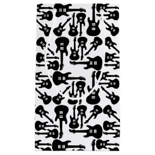 Electric Guitar Pattern Music Themed CUSTOM COLOR Small Gift Bag