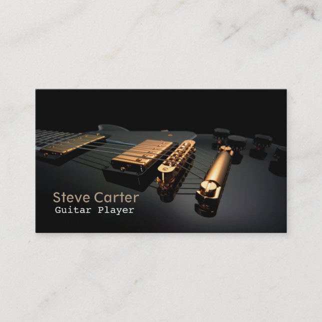 Electric Guitar Player Guitarist Artist Teacher Business Card (Front)