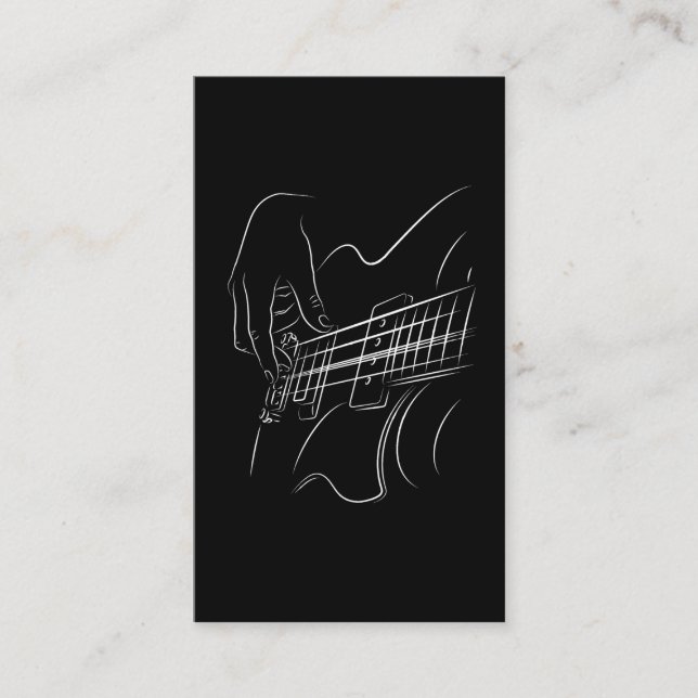 Electric Guitar Player Jazz Music Love Musician Business Card (Front)