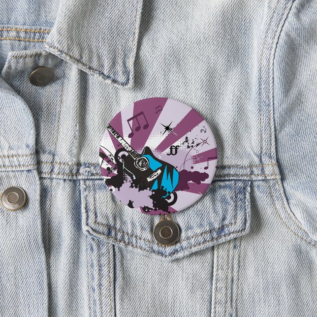Electric Guitar Pop Art Music Rock Grunge 7.5 Cm Round Badge (Creator Uploaded)