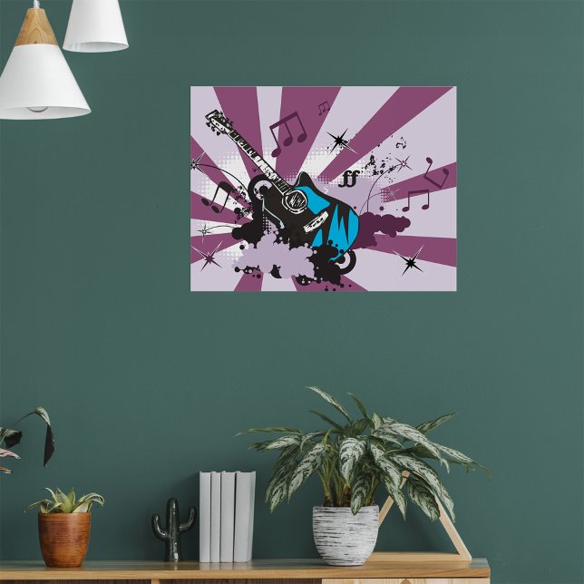 Electric Guitar Pop Art Music Rock Grunge Poster (Creator Uploaded)