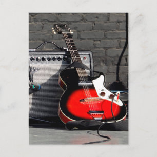 ELECTRIC GUITAR - RED, WHITE, and BLACK Postcard