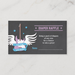 Electric Guitar Rock a Bye Diaper Raffle Enclosure Card