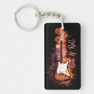 Electric Guitar Rock and Roll Key Ring