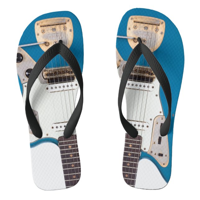 Electric Guitar Rock Band Music Air Beach Party Flip Flops (Footbed)