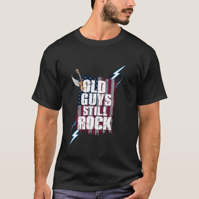 Electric Guitar Rock & Roll Music - Old Guys Still T-Shirt (Front)