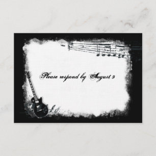 Electric Guitar Rough Music rsvp with envelopes Card