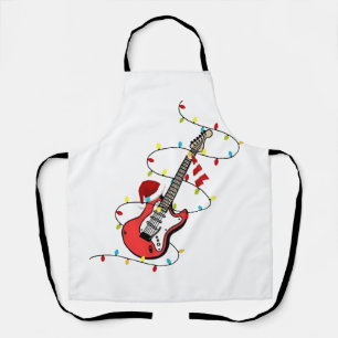 Electric Guitar Santa Claus Music Christmas Lover  Apron