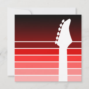 electric guitar silhouette : red fade invitation