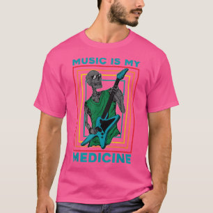 Electric Guitar Skeleton MusicianMusic Is My Medic T-Shirt