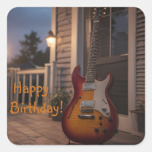 Electric Guitar Square Sticker