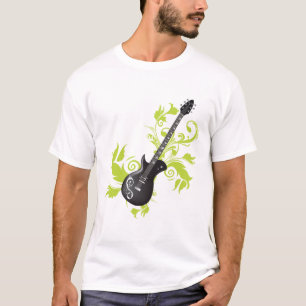 Electric Guitar, Swirls And Abstract leaves T-Shirt