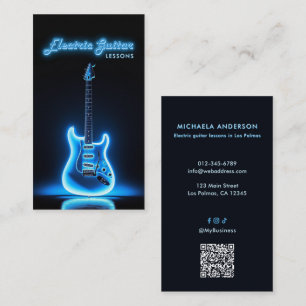 Electric Guitar Teacher QR Code & Social Media Business Card