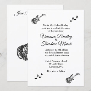Electric Guitar Theme Wedding Invitation