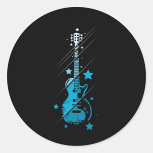 Electric Guitar Vintage Classic Round Sticker
