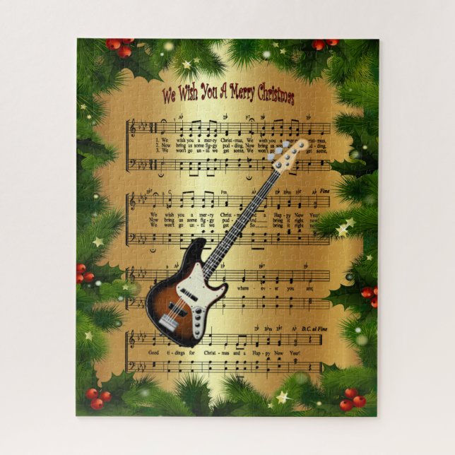 Electric Guitar~ “We Wish You A Merry Christmas” ~ Jigsaw Puzzle (Vertical)