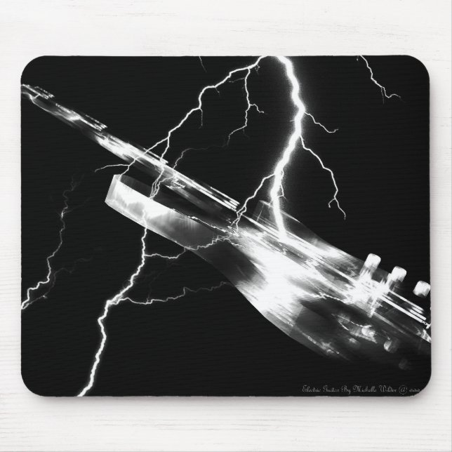 ELECTRIC GUITAR white Mouse Mat (Front)