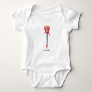 Electric Guitar white text 120-dpi pink Baby Bodysuit